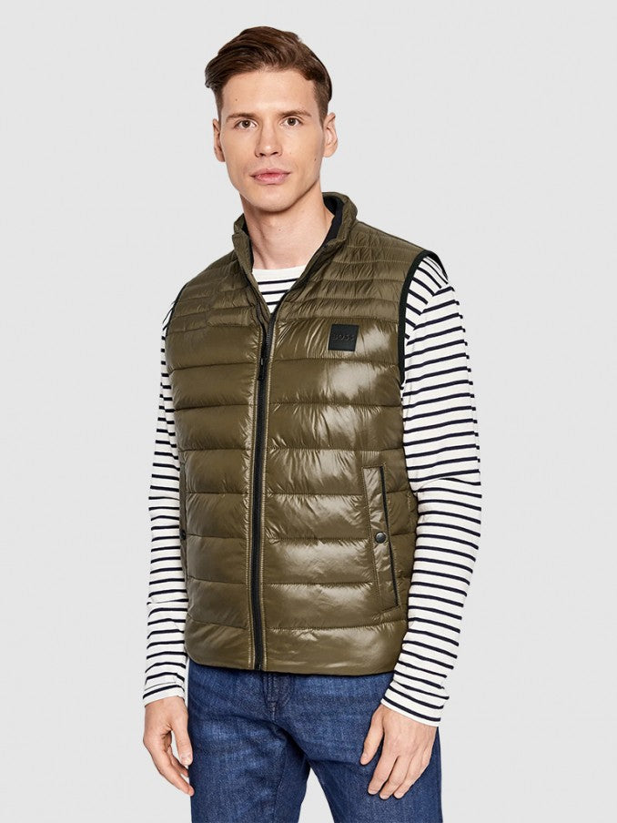 Bodywarmer met logopatch - donkergroen