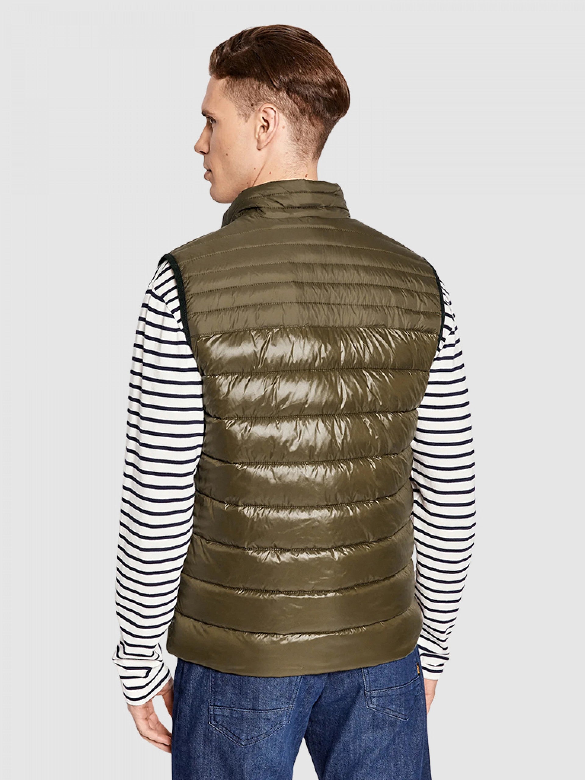 Bodywarmer met logopatch - donkergroen