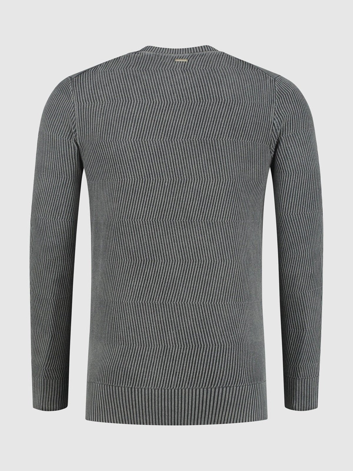 Jaquard crewneck with triangle badge on chest
