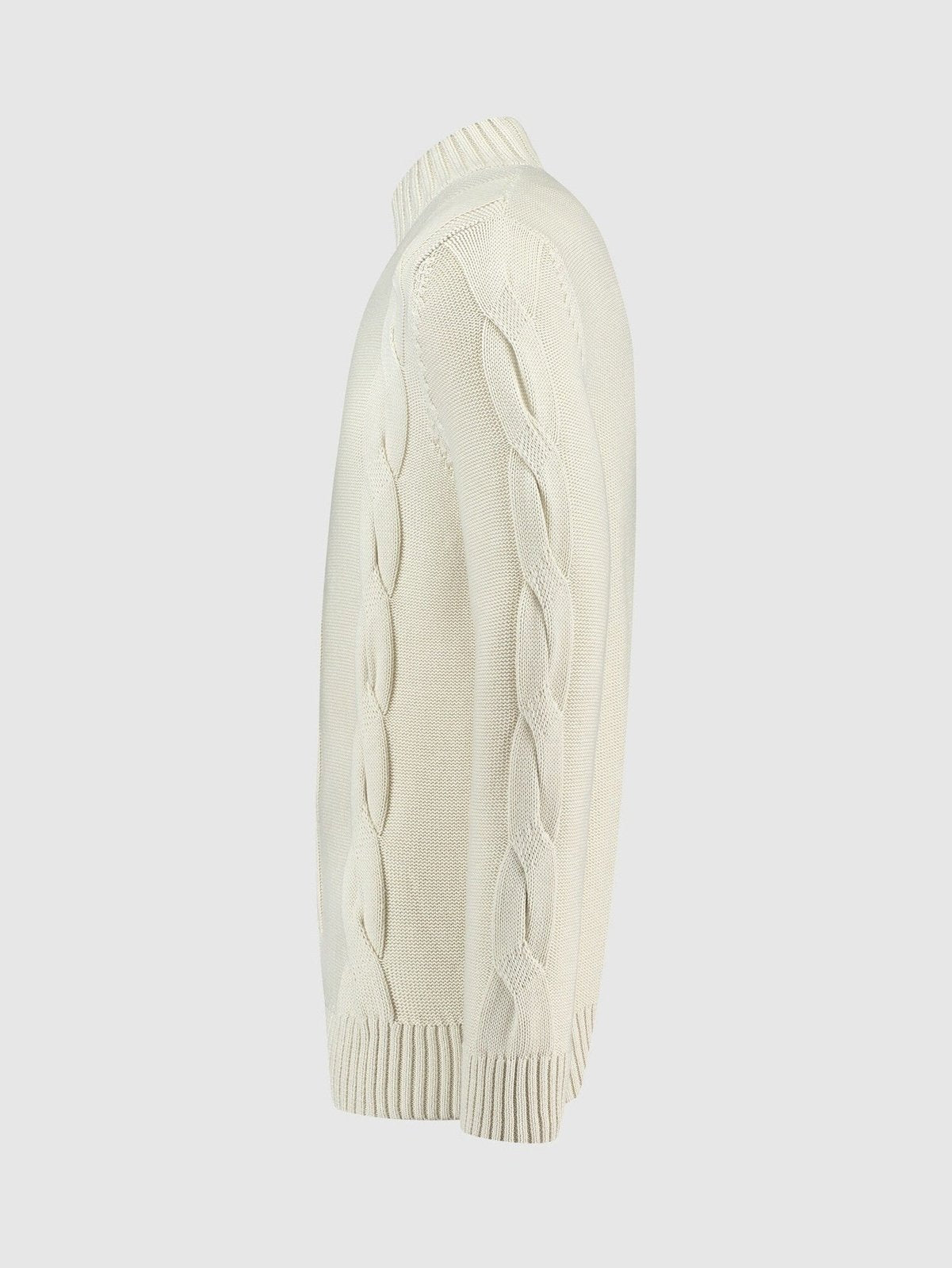 Mockneck knit with cable details