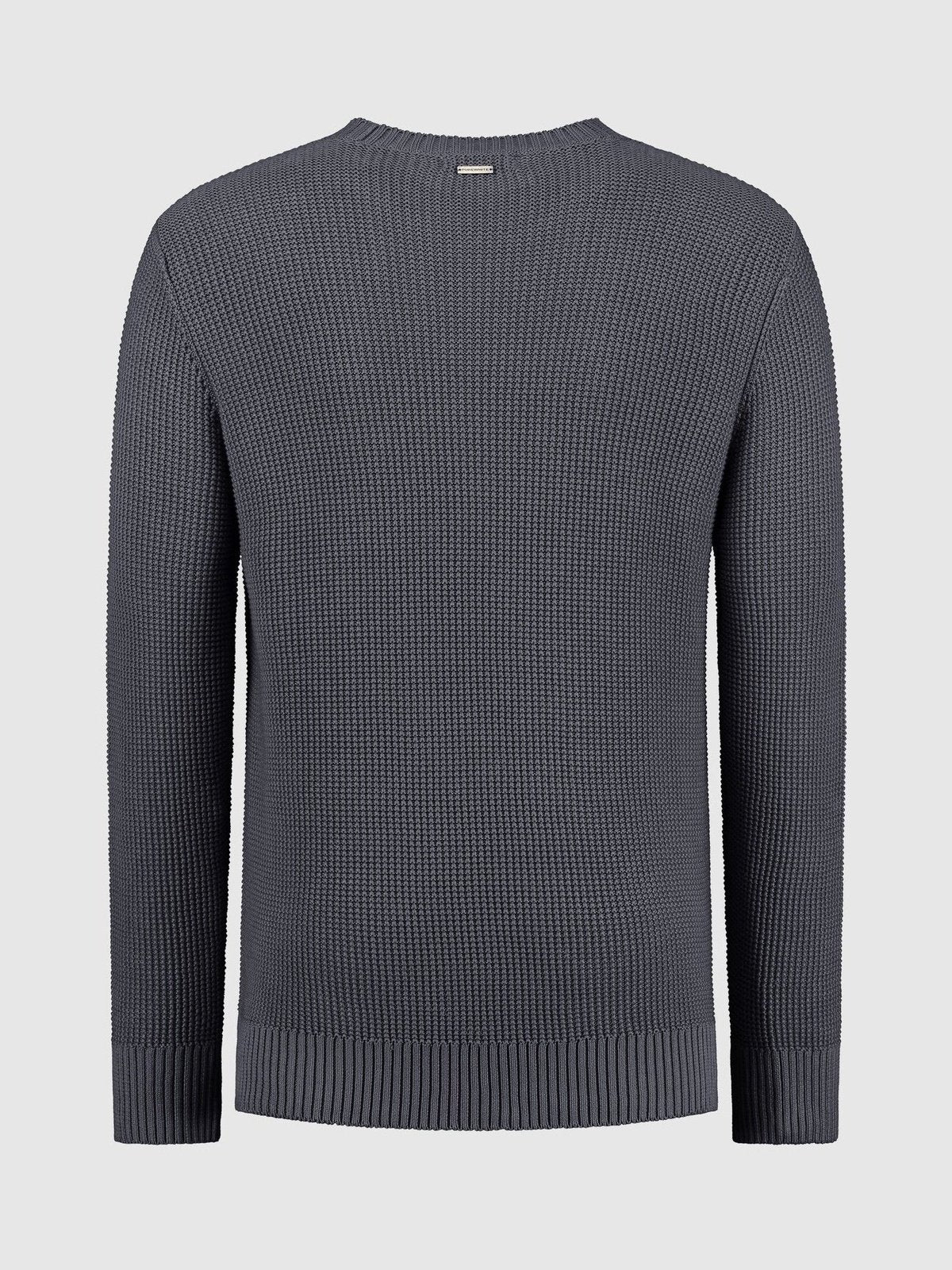 Structured crewneck knit - blue grey