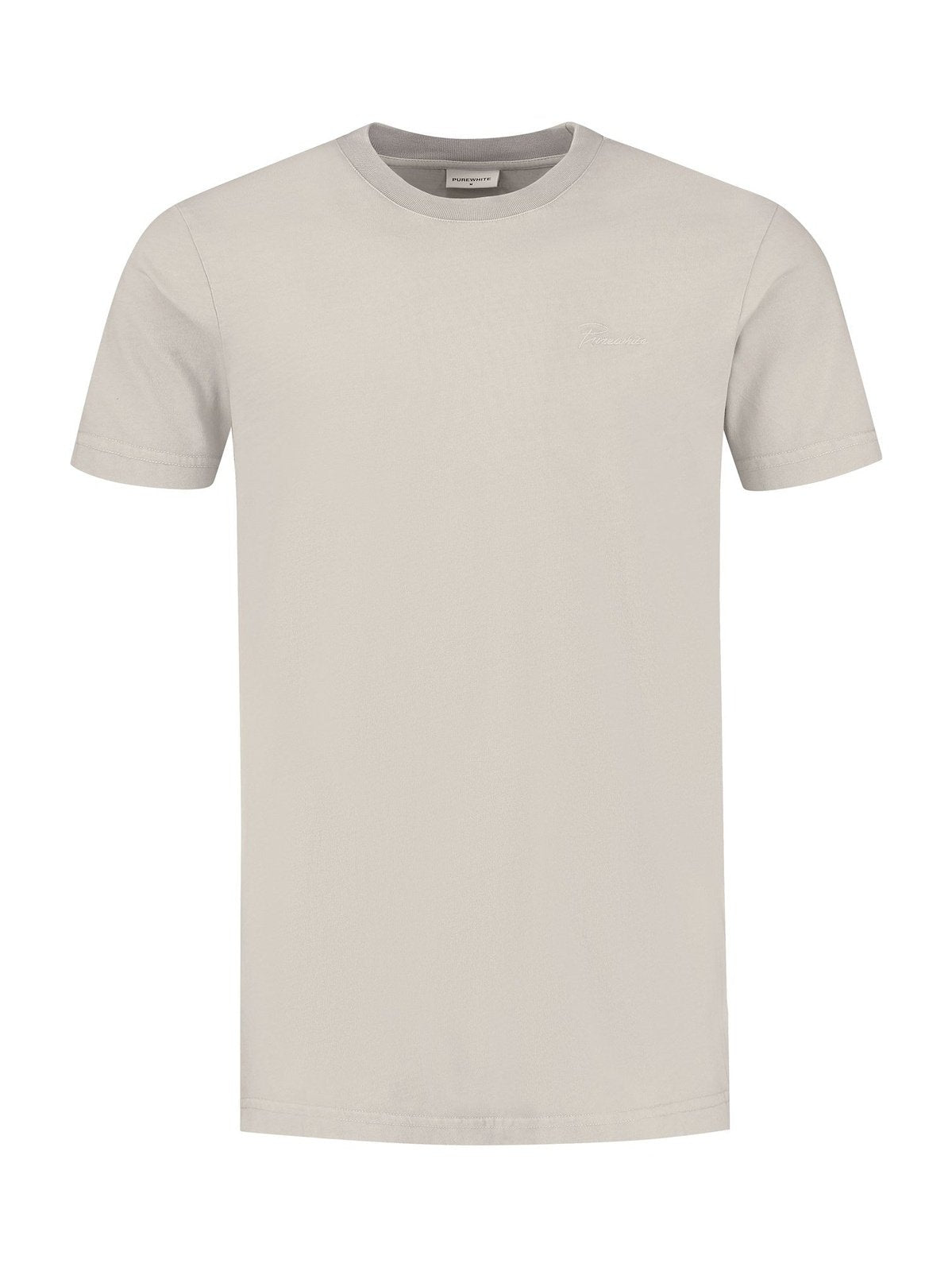 Tshirt with embroidery logo on chest sand