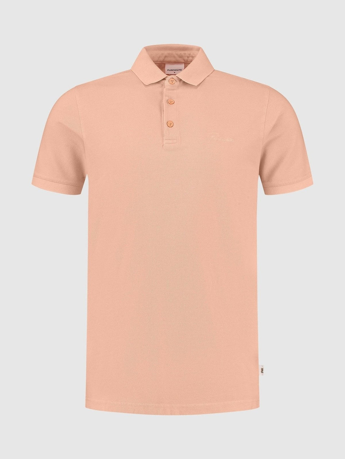 Polo with button placket with embroidery at chest Orange