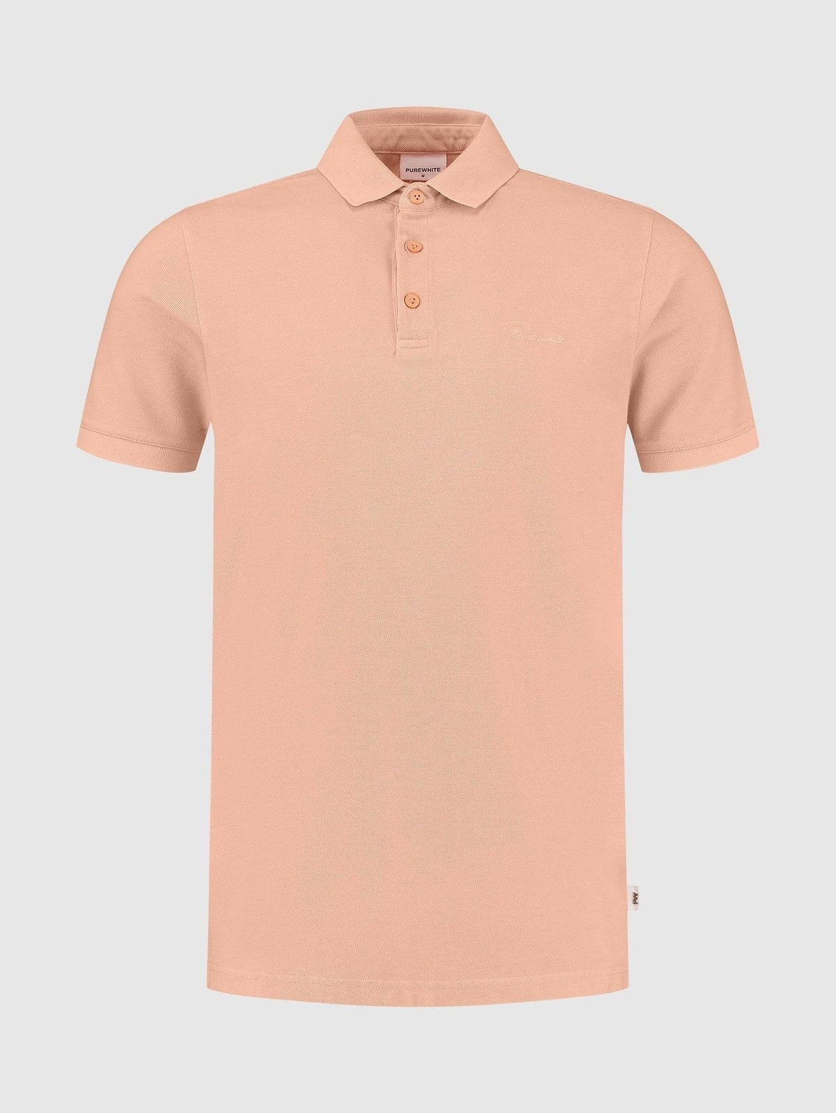 Polo with button placket with embroidery at chest Orange