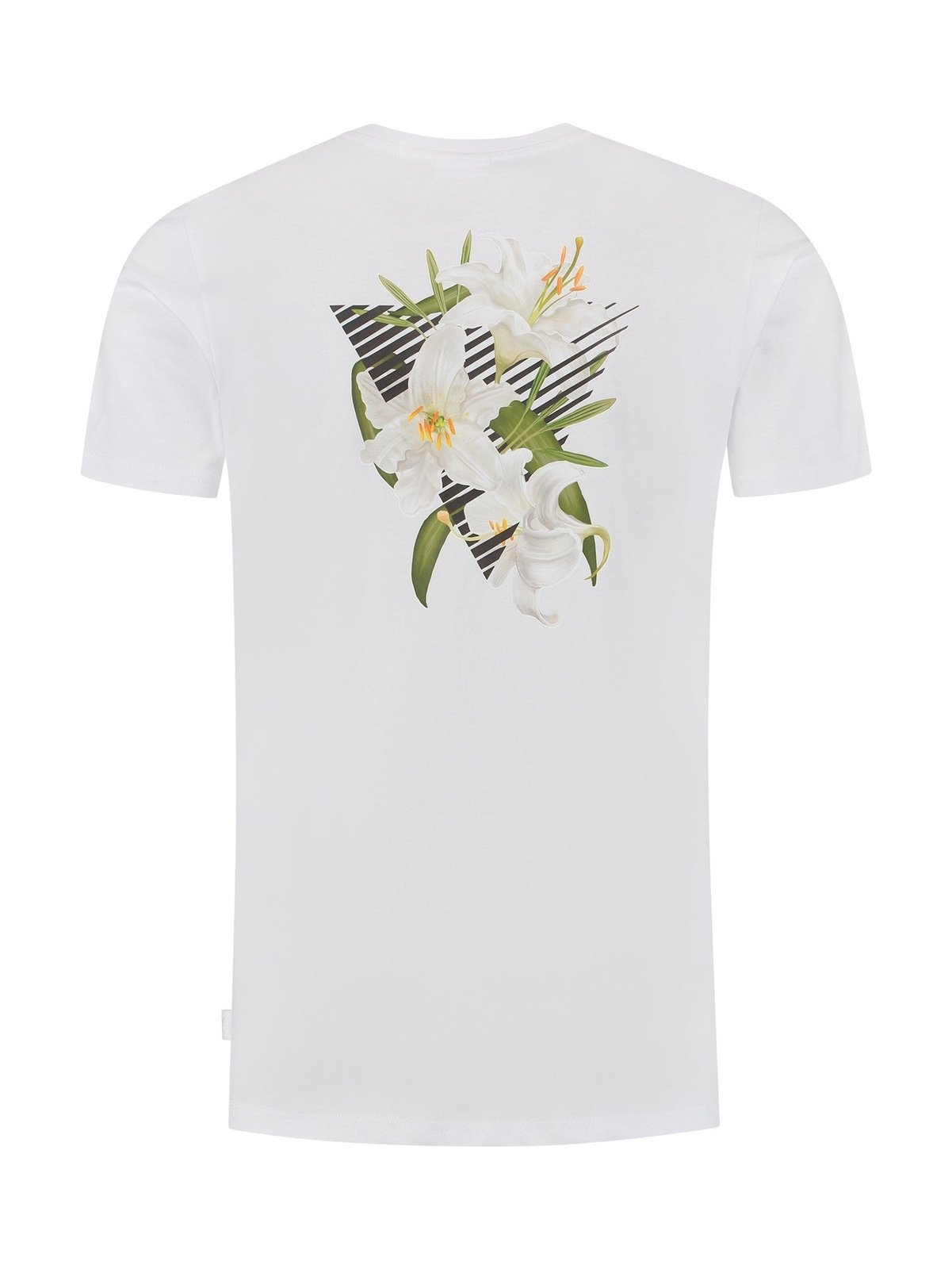 Tshirt with small logo on chest and big back print White