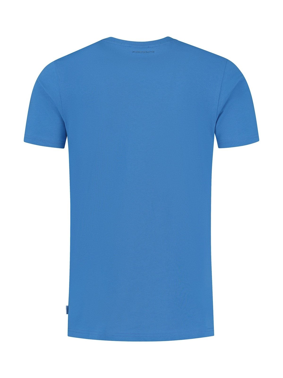 Tshirt with small print on chest Mid Blue
