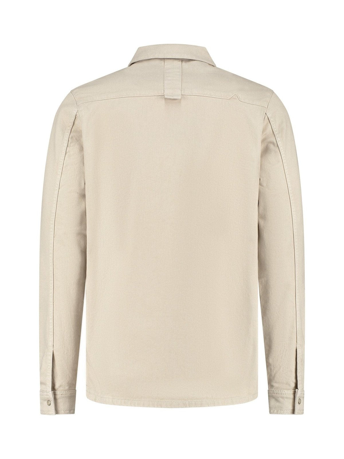 Twill overshirt with zipper and pockets on chest
