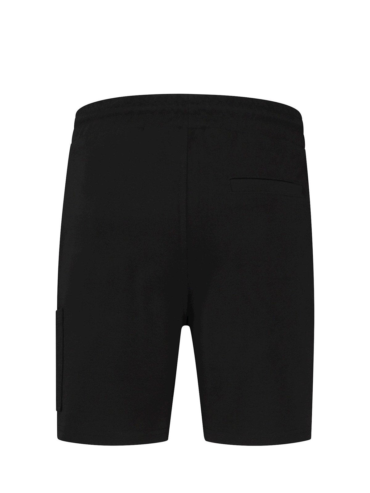 Shorts with flatlock stitching and pocket at side