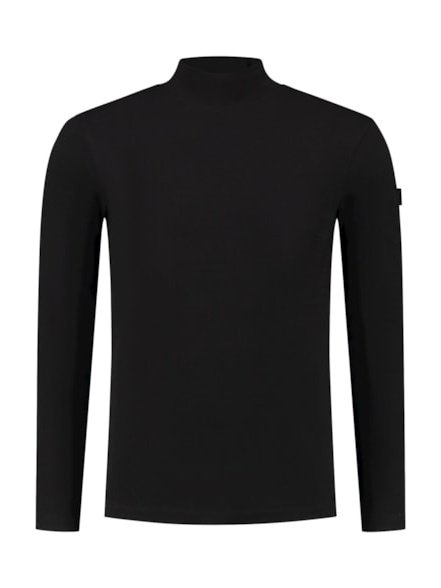 Rib mockneck 000002 - Black