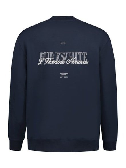 Crewneck with front print and back artwork 000007 - Navy