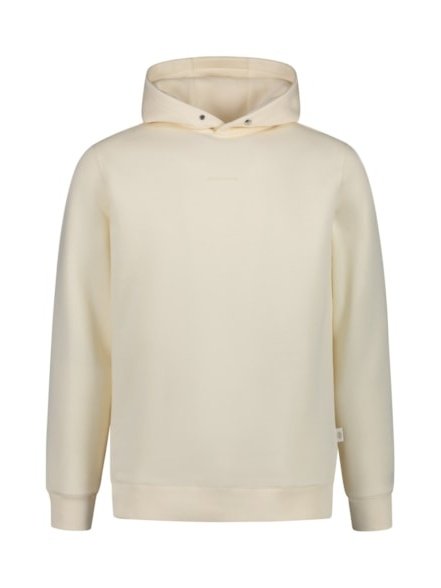 Hoodie with flock print 000054 - Ecru