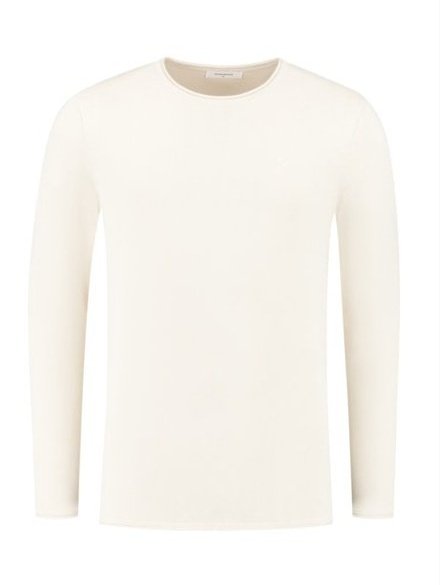Garment dye knit with round neck 000054 - Ecru