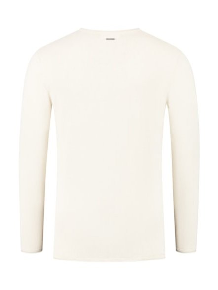 Garment dye knit with round neck 000054 - Ecru
