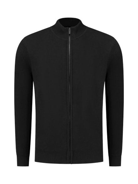 Knitted zipvest 000002 - Black