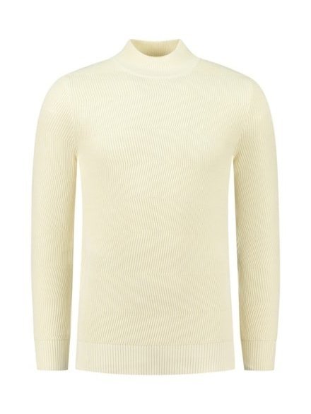 jaquard washed mockneck 000054 - Ecru