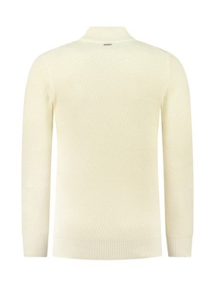 jaquard washed mockneck 000054 - Ecru