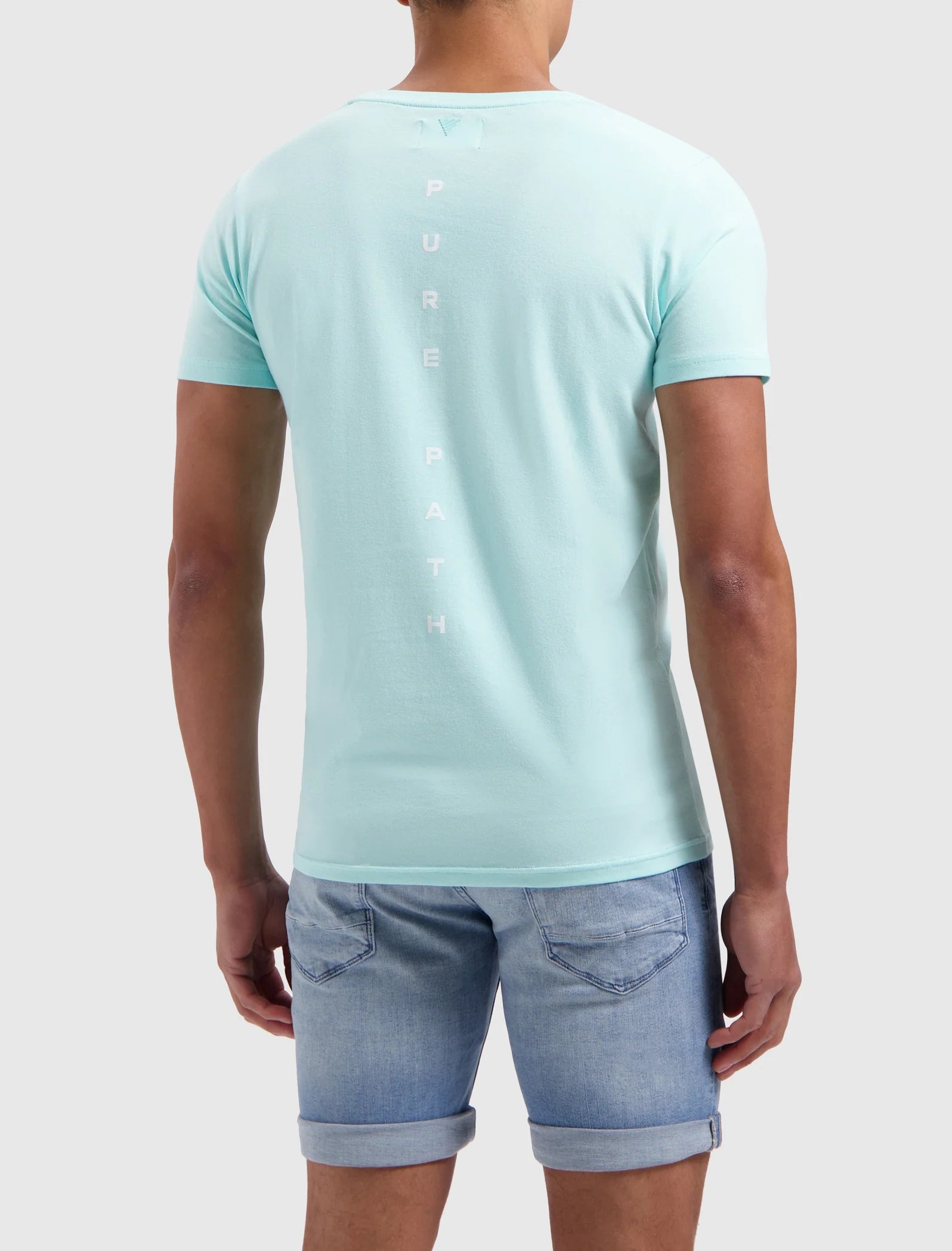 Slim fit T-shirts Crewneck SS Aqua 24010113