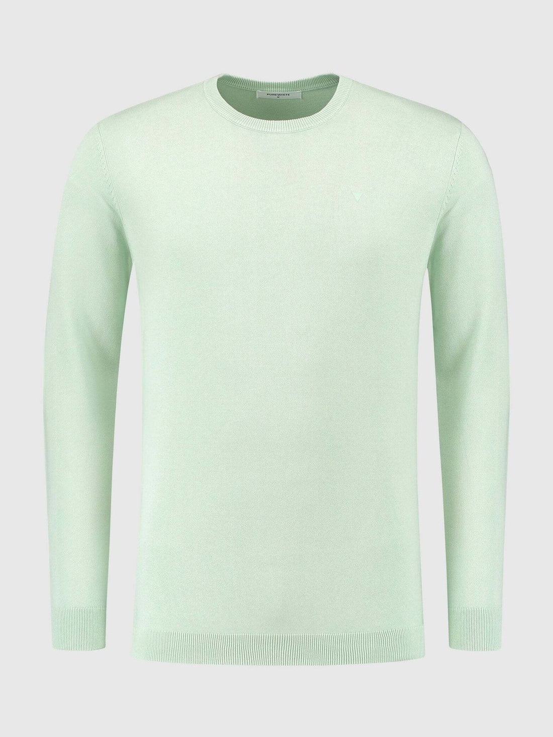 Knitted longsleeve met triangle print at chest mint