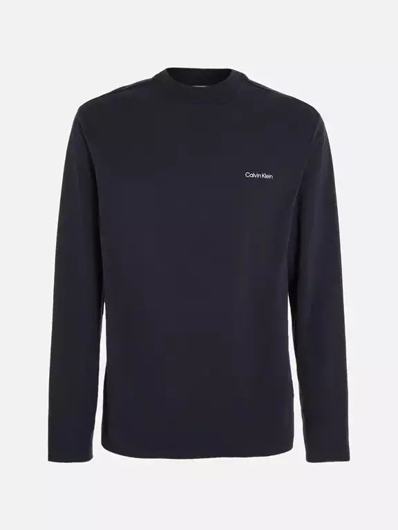 MICRO LOGO LS MOCK NECK T-SHIRT NIGHT SKY K10K110179
