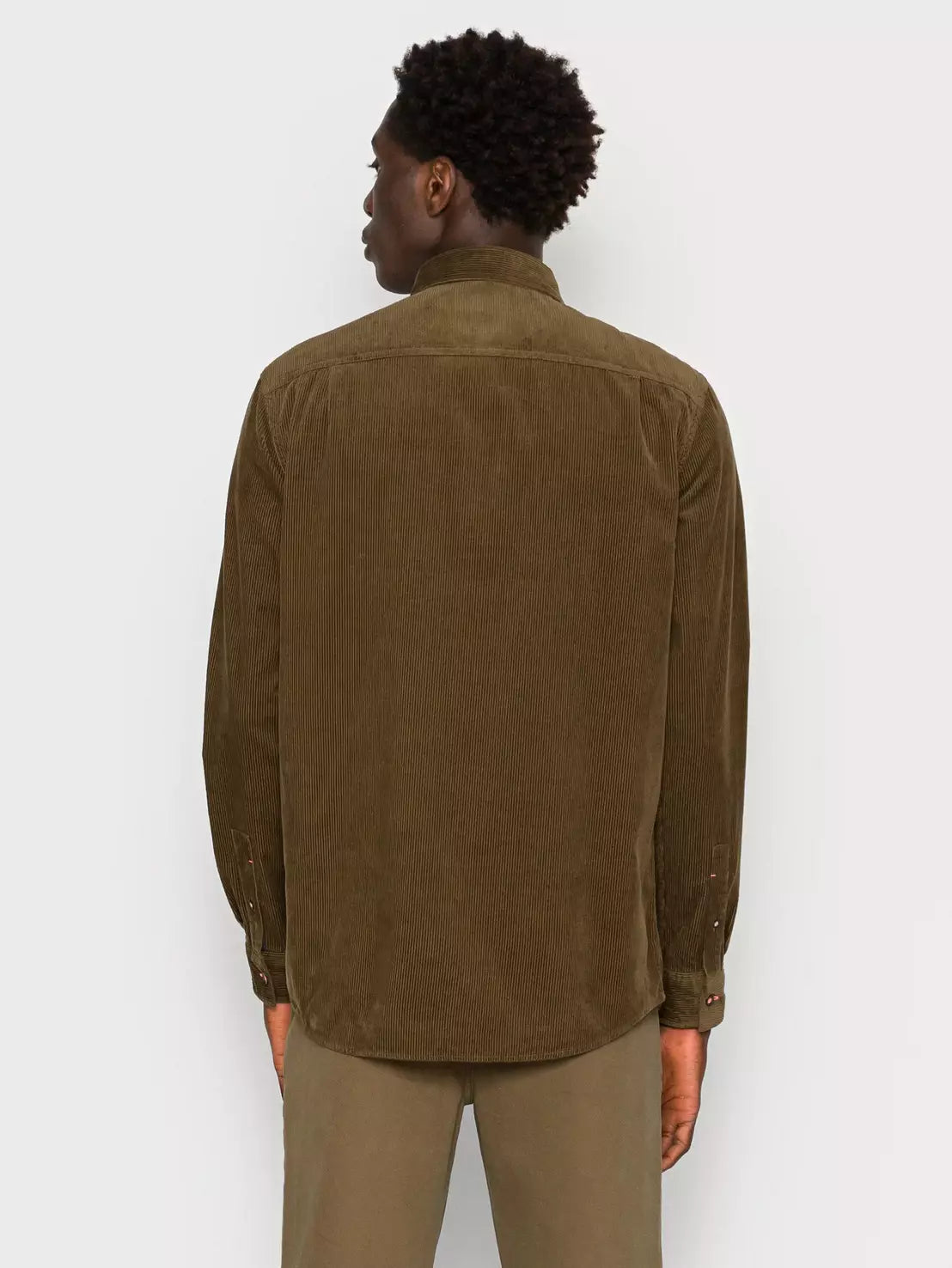 Regular fit- cotton corduroy overhemd - Military
