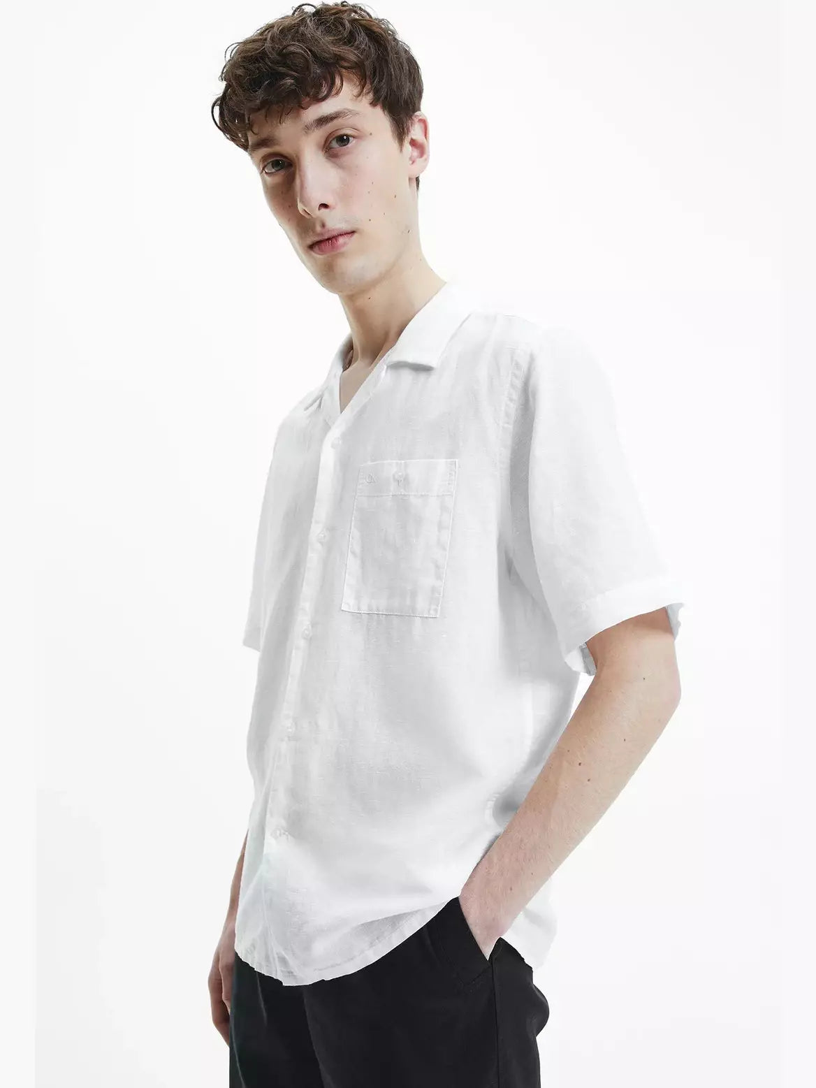 LINEN COTTON CUBAN S/S SHIRT Bright White