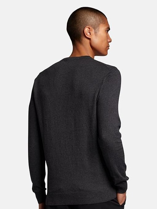 Crew Neck Lambswool Blend Jumper Charcoal Marl (398)