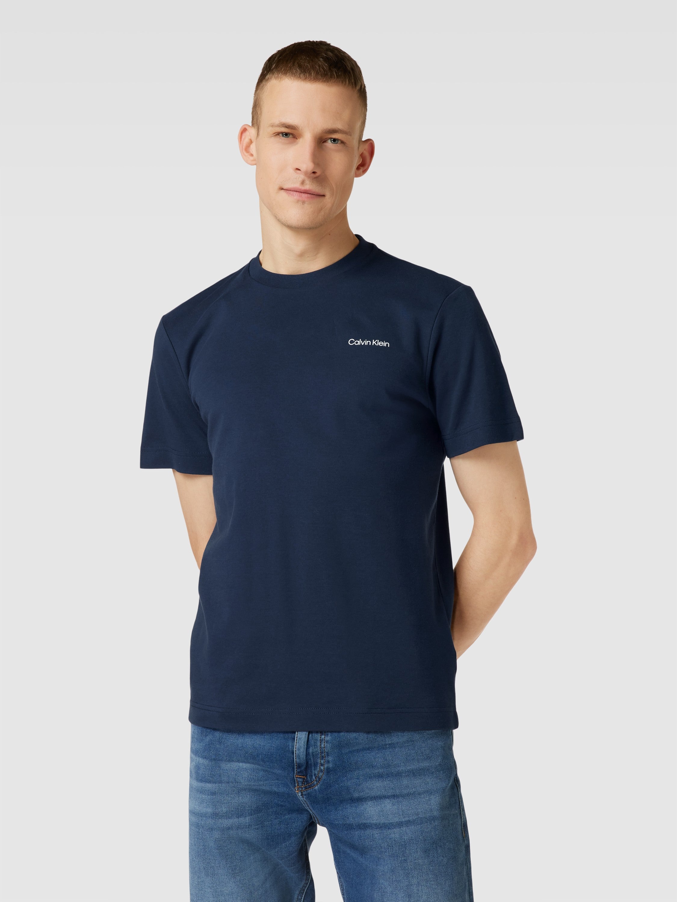 MICRO LOGO INTERLOCK T-SHIRT Calvin Navy