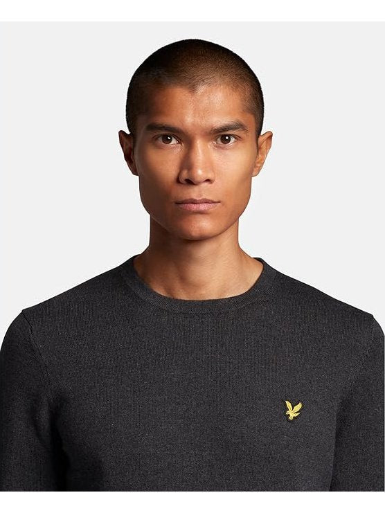 Crew Neck Lambswool Blend Jumper Charcoal Marl (398)