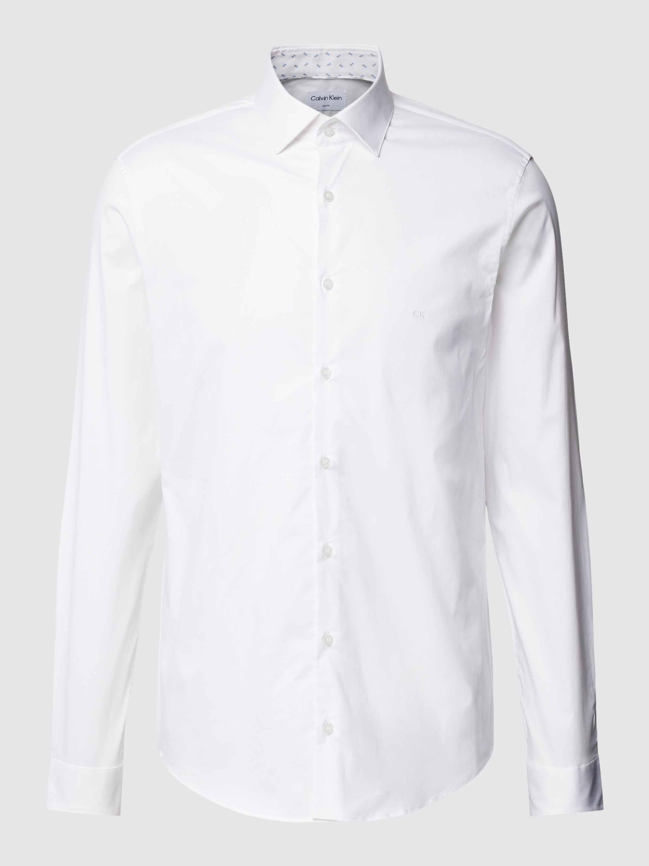 Poplin Stretch Slim overhemd - White