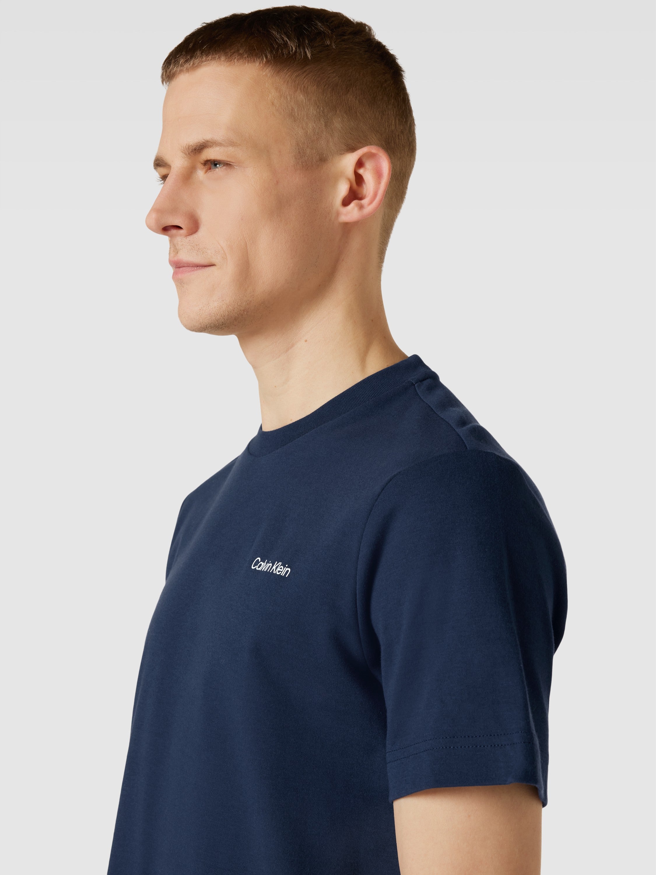 MICRO LOGO INTERLOCK T-SHIRT Calvin Navy