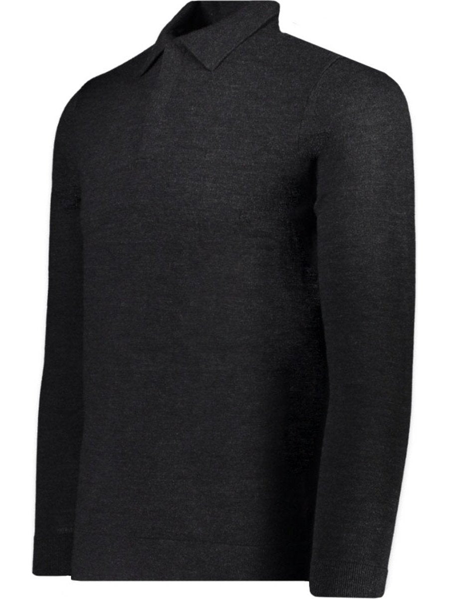 Superior wool long sleeve polo