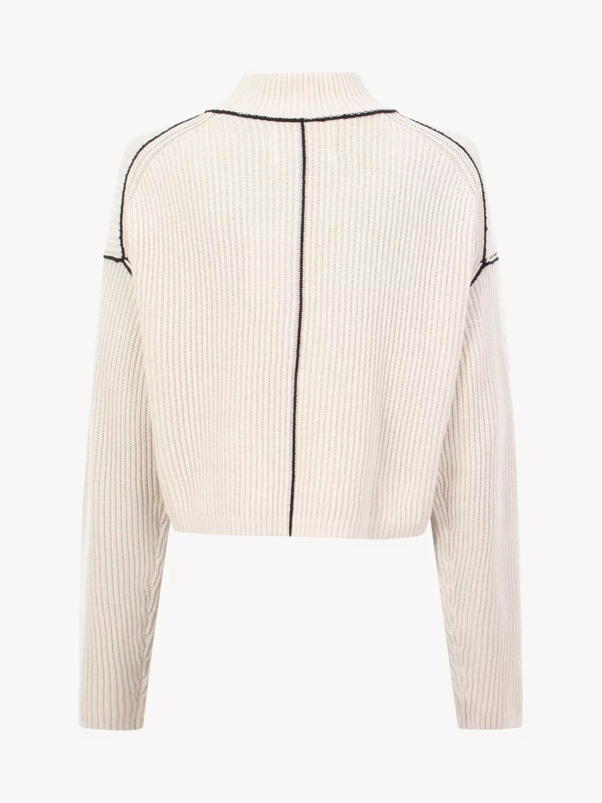 Contrast seaming sweater - Eggshell
