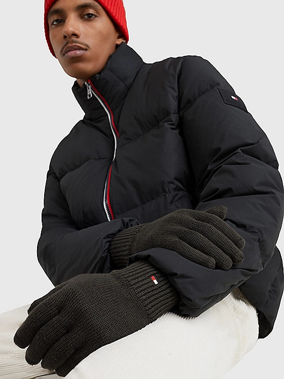 ESSENTIAL FLAG KNITTED GLOVES BLACK