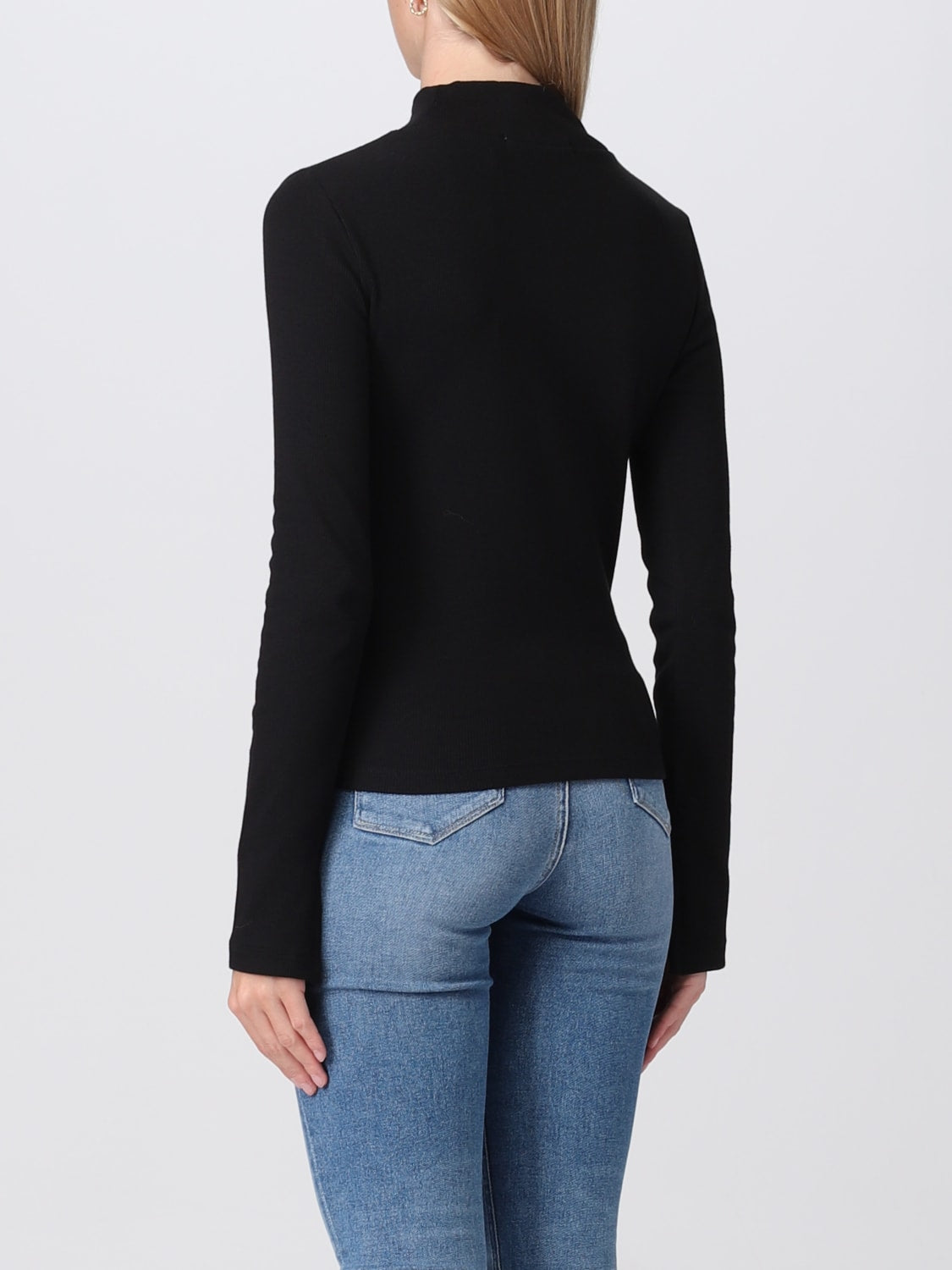 Rib mock neck sweater - ck black