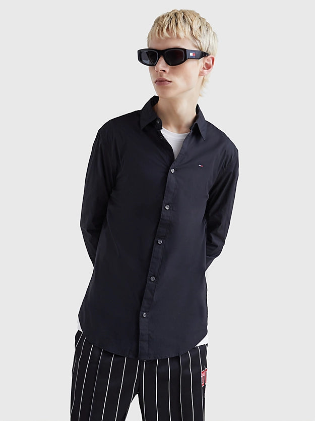 Slim fit stretch overhemd - Tommy Black