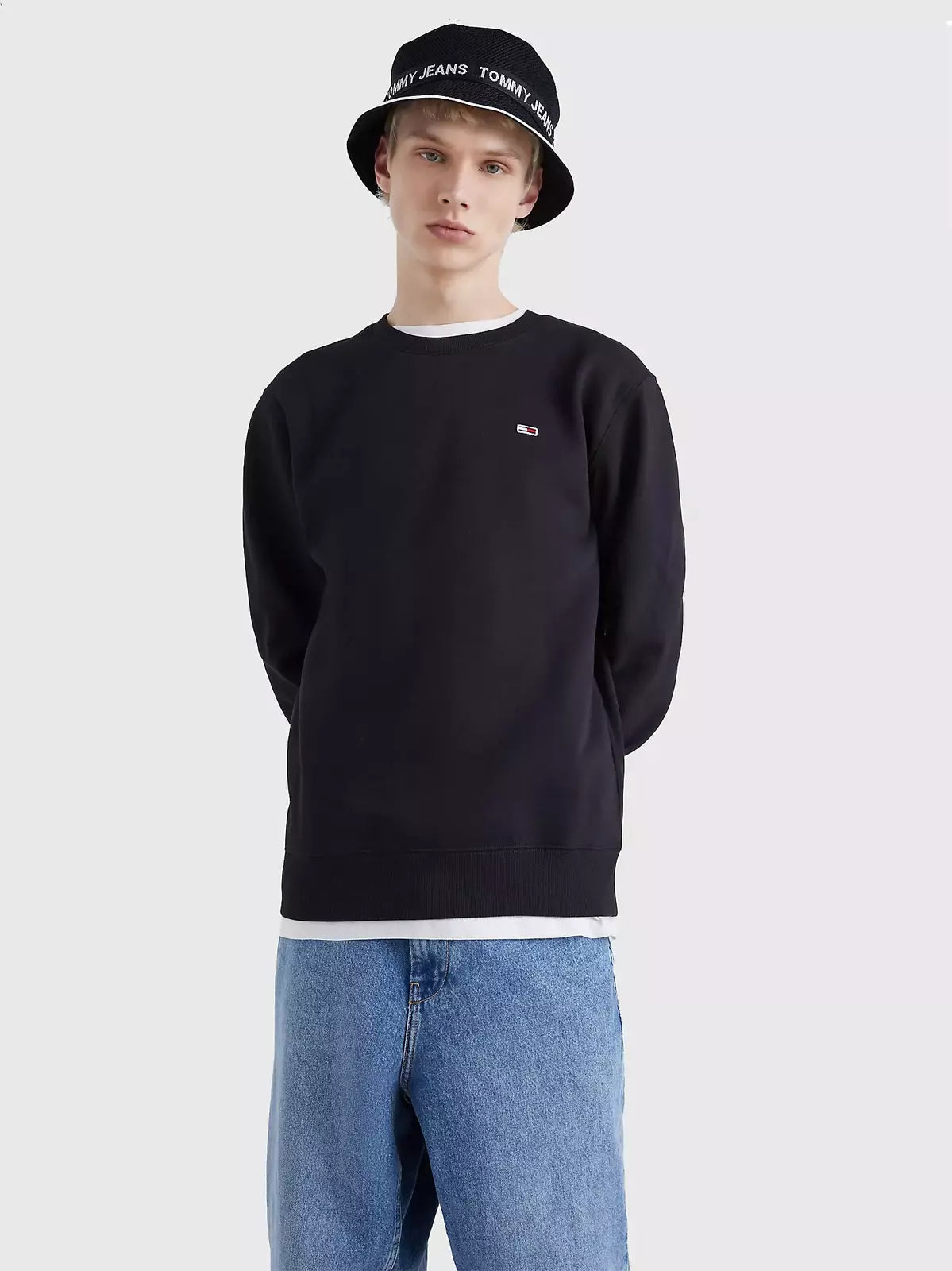 TJM REGULAR FLEECE C NECK BLACK