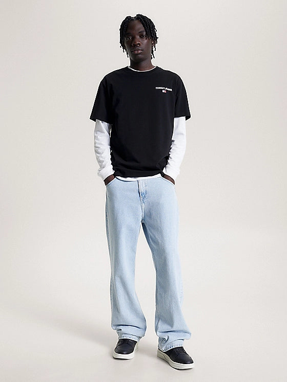 TJM CLSC LINEAR BACK PRINT TEE BLACK