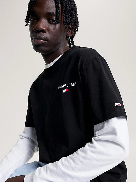 TJM CLSC LINEAR BACK PRINT TEE BLACK