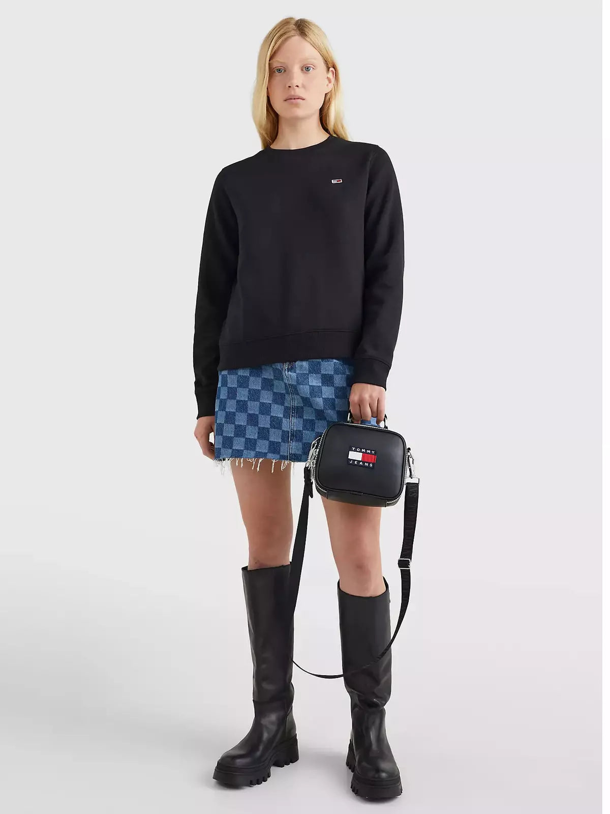 TJW REGULAR FLEECE C NECK BLACK DW0DW09227