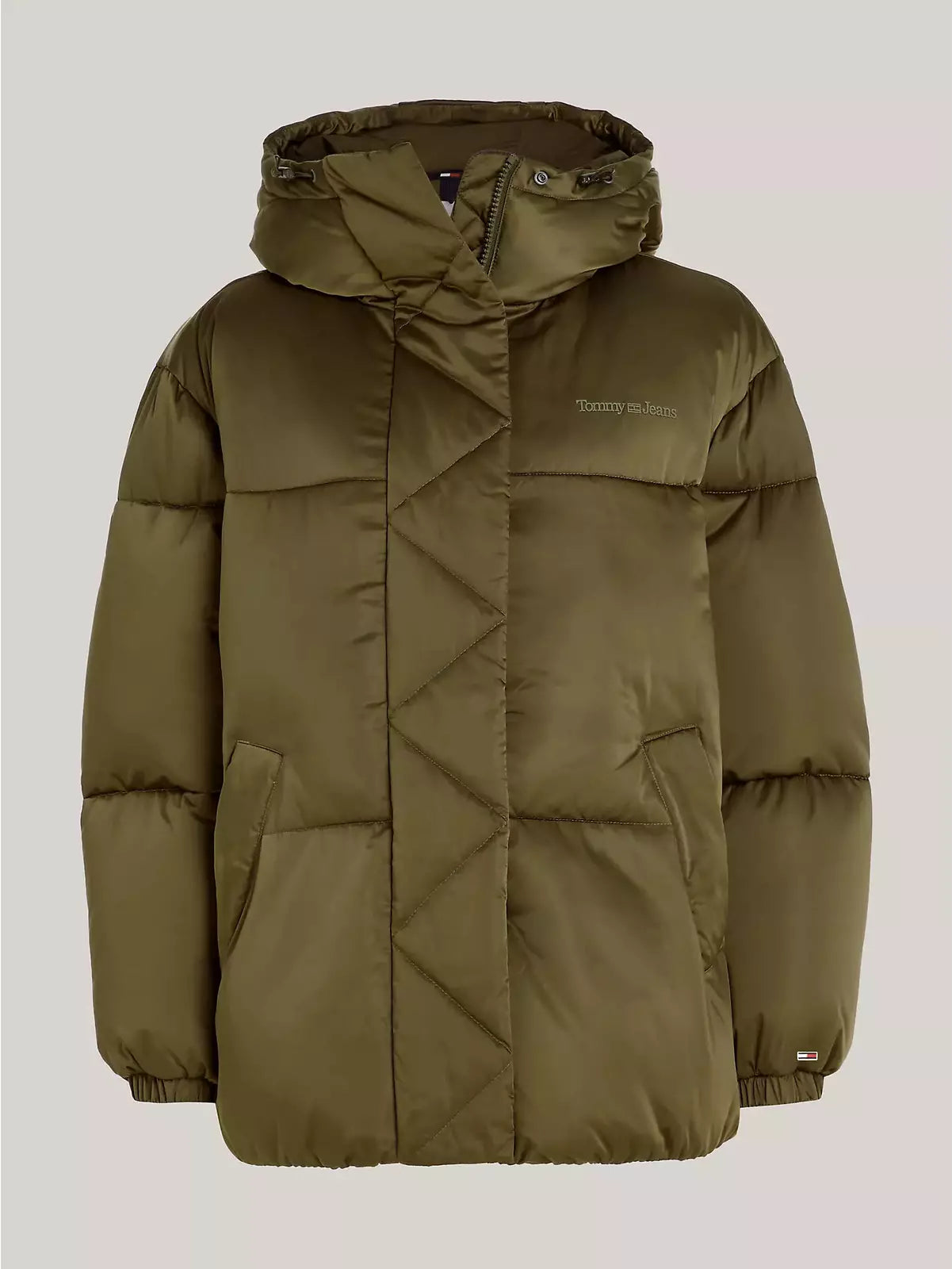 TJW OVR SATIN PUFFER, MR1 Drab Olive Green DW0DW16586MR1