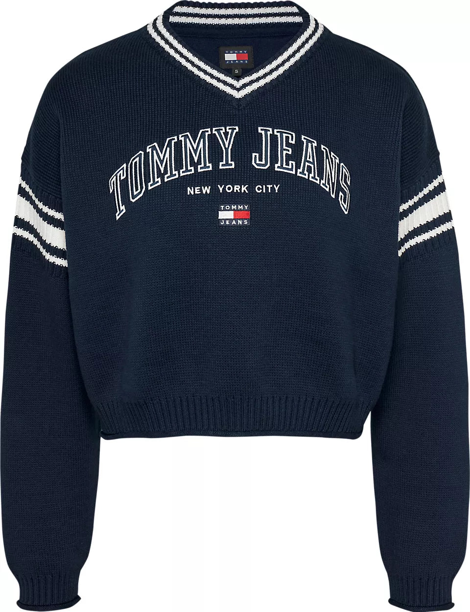 TJW CRP VARSITY V-NECK SWEATER DARK NIGHT NAVY