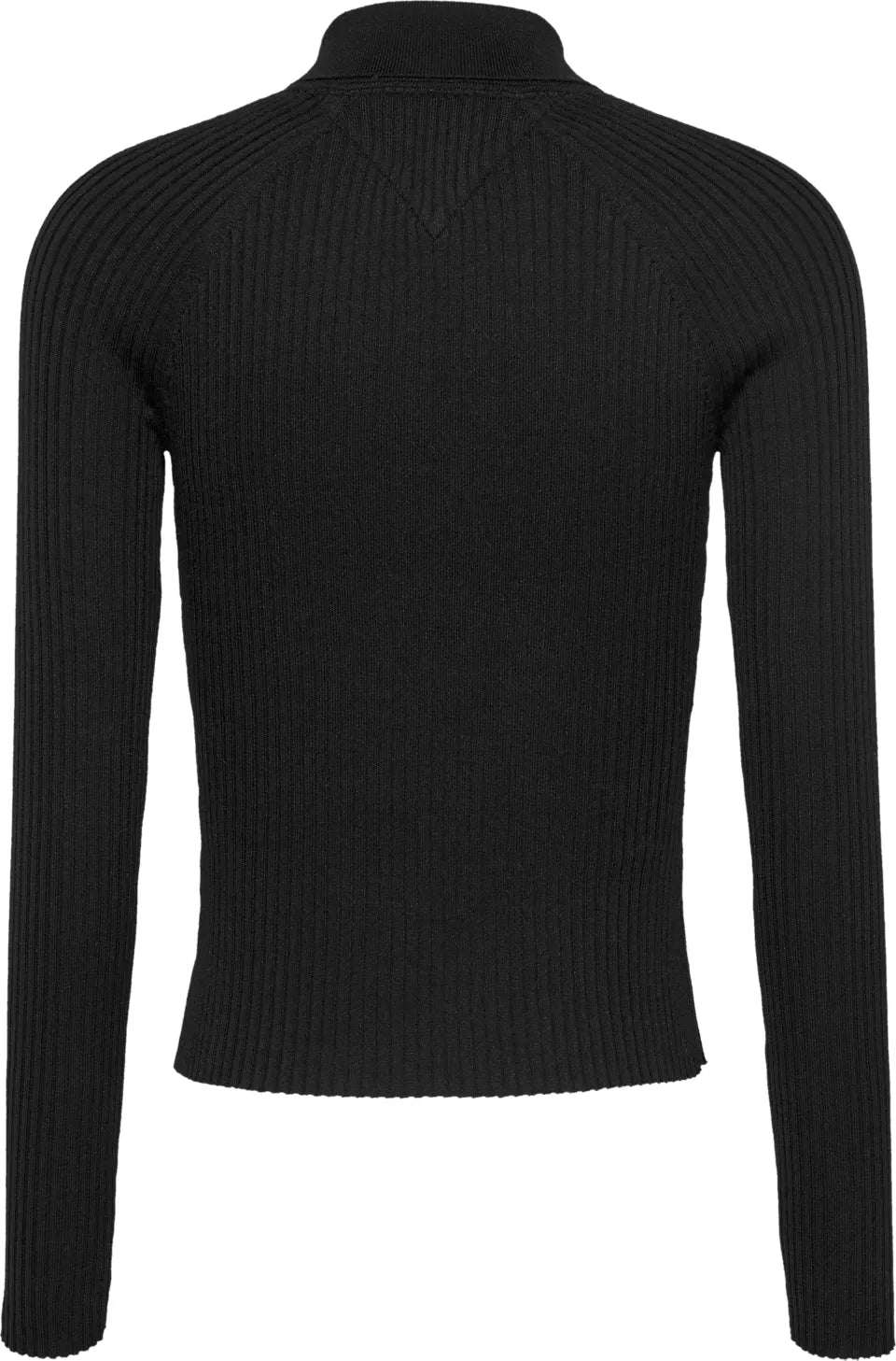 TJW COLLAR BADGE RIB SWEATER BLACK