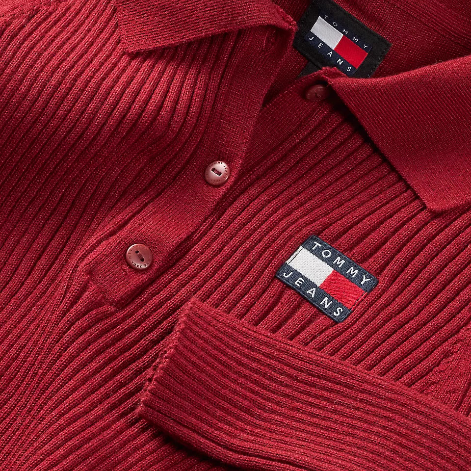 TJW COLLAR BADGE RIB SWEATER REGATTA RED