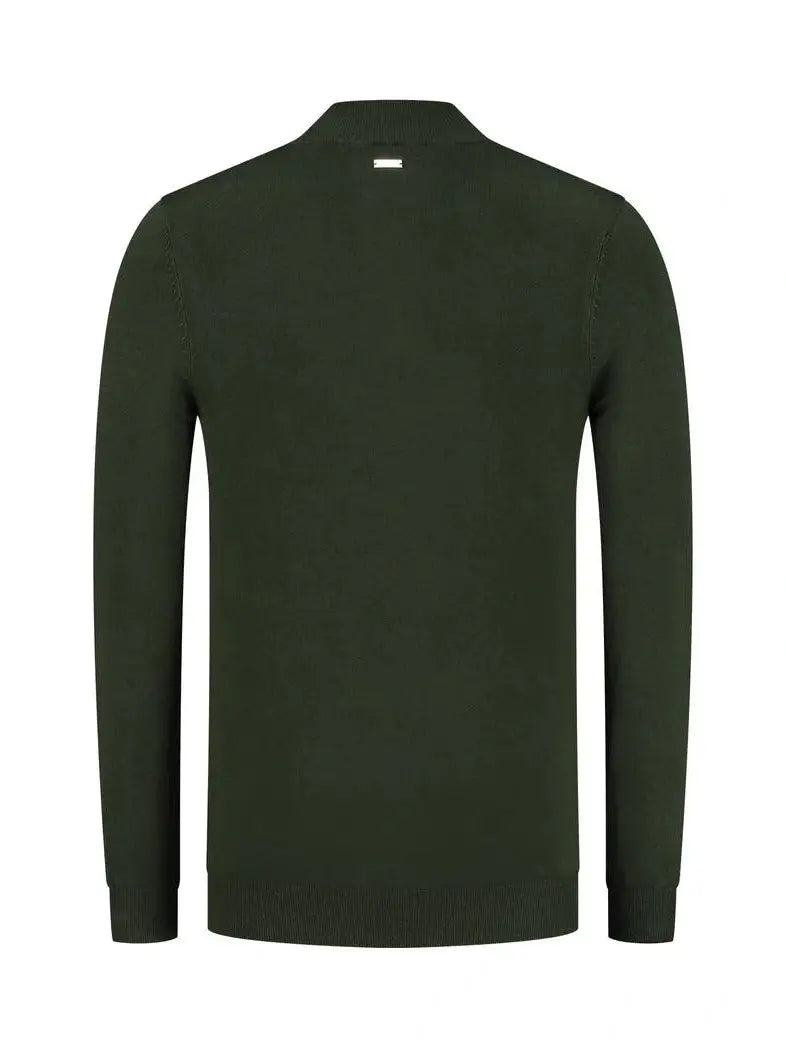 Essential Knit Half Zip LS 000010 - Army Green