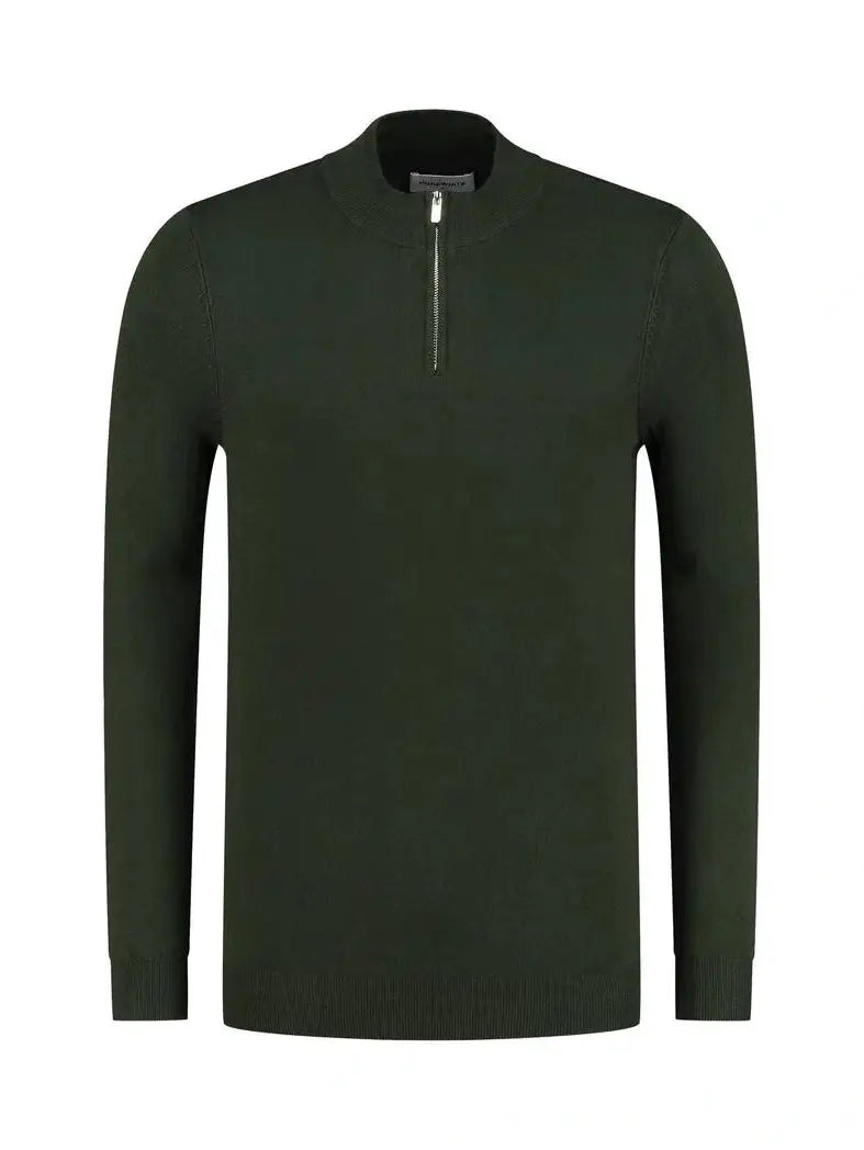 Essential Knit Half Zip LS 000010 - Army Green