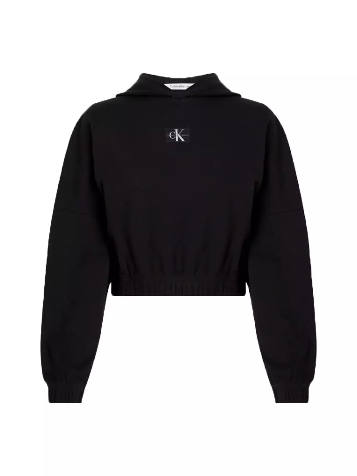 Badge rib hoodie - Black