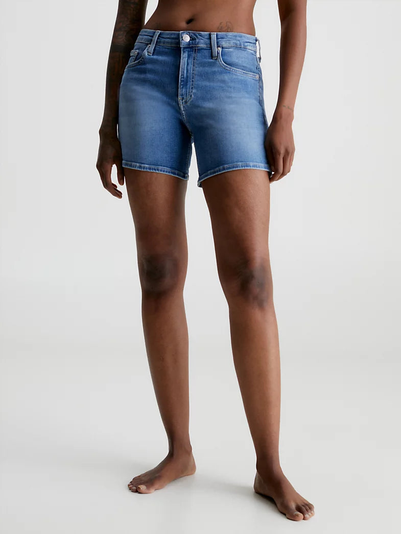 MID RISE SHORTS - Denim Medium