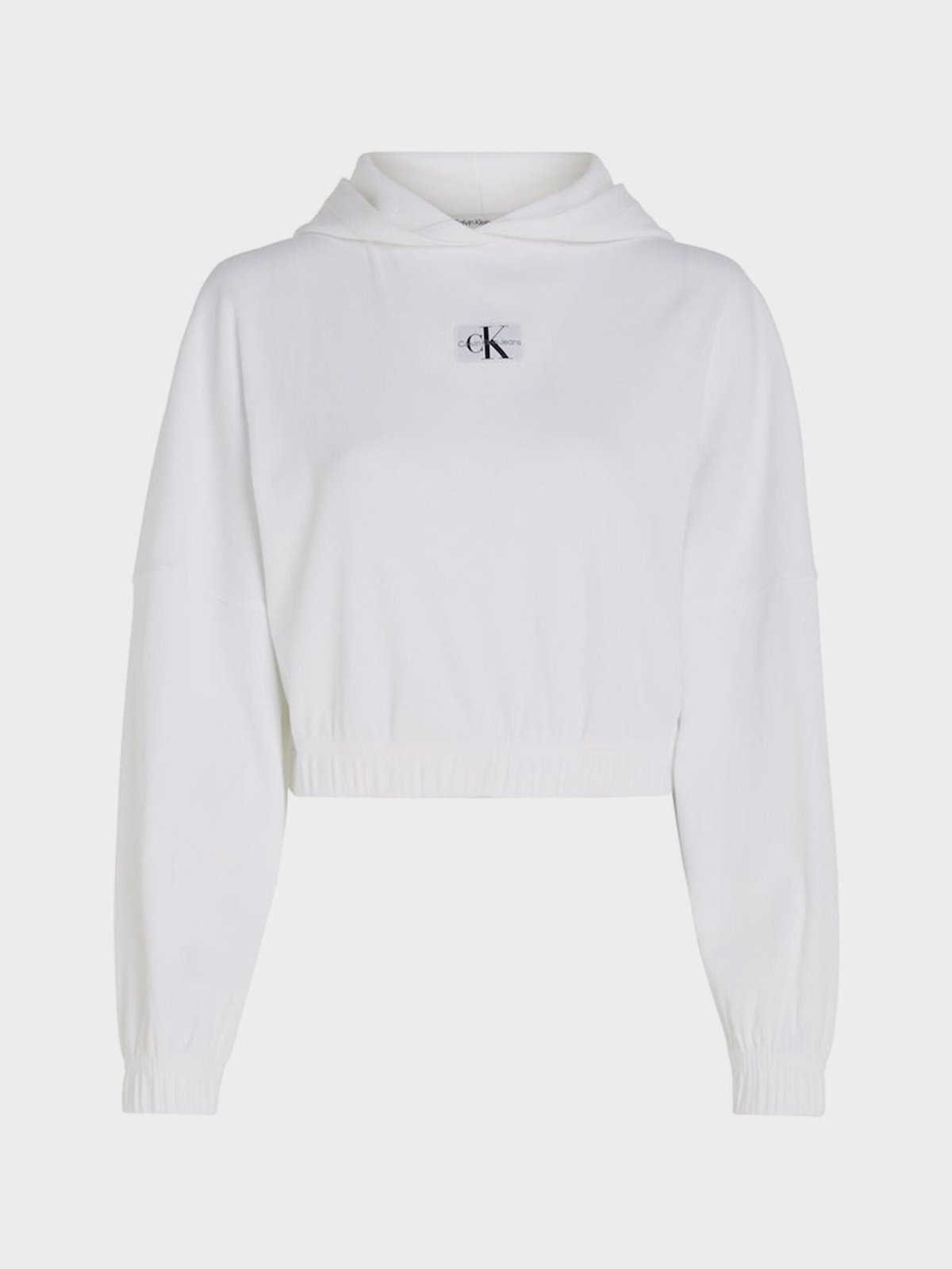 Badge rib hoodie - bright white