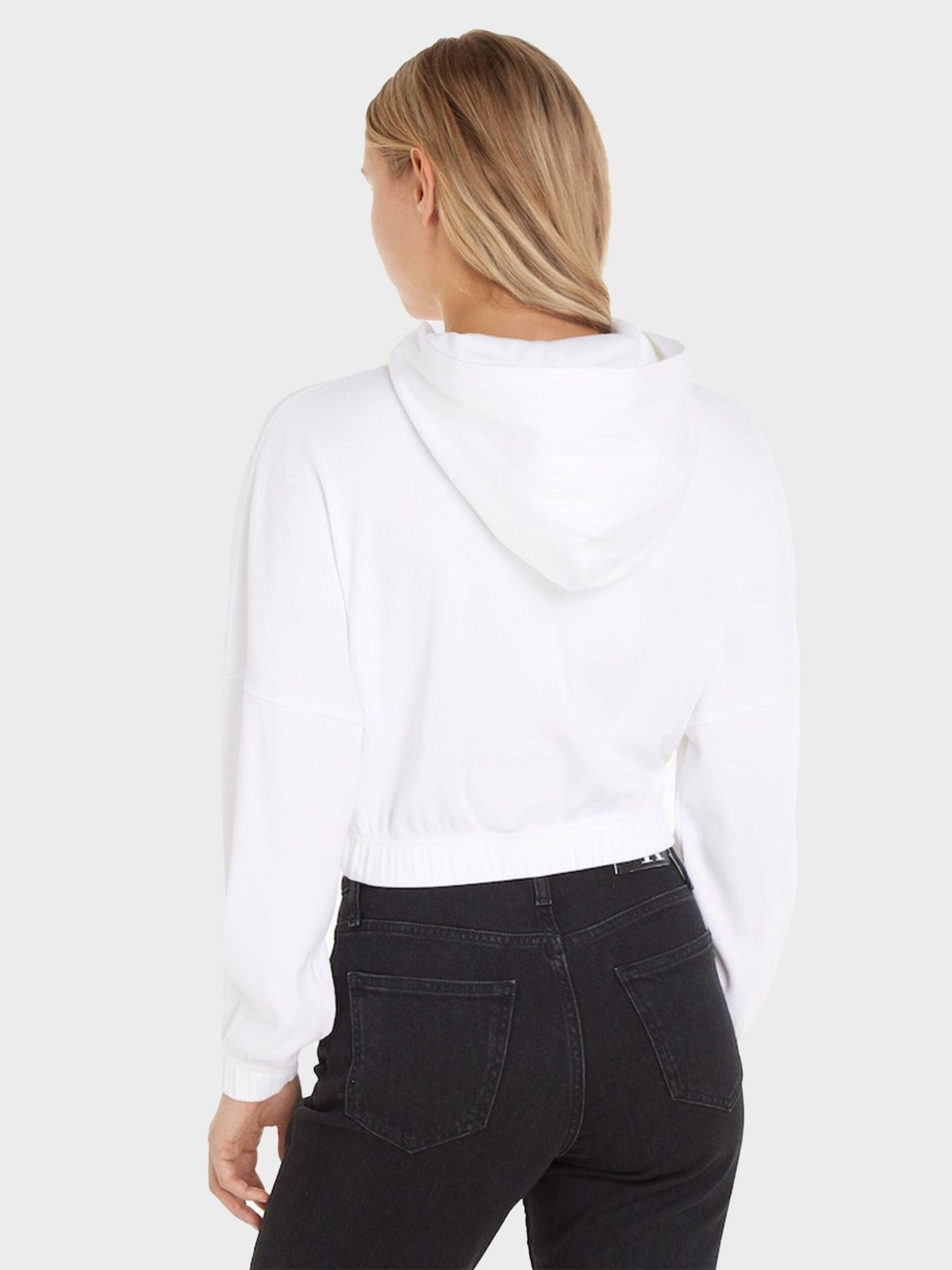 Badge rib hoodie - bright white