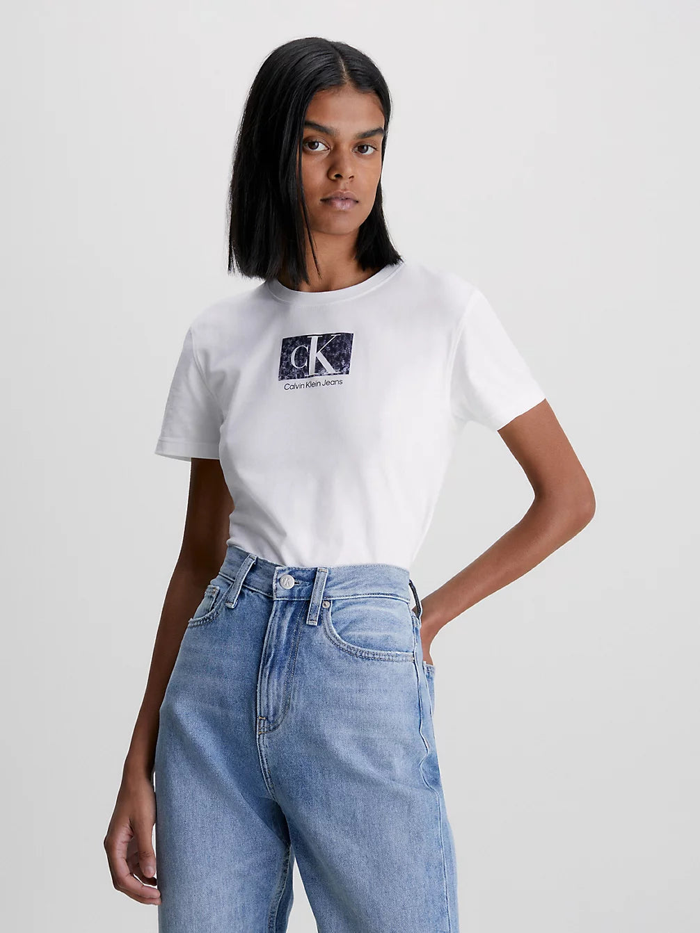 Printed box slim t-shirt - Bright White